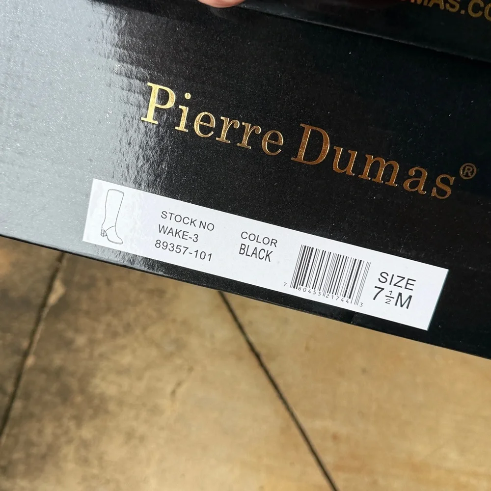 Pierre Dumas Sleek Black Over the Knee Boots size 7 1/2 - Picture 2 of 8